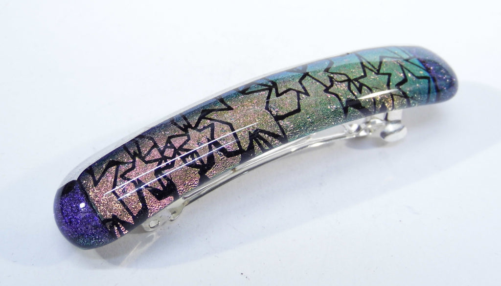 How to make dichroic glass hair barrettes.