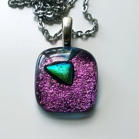 Pink dichroic pendant